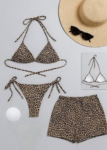 Leopar Desenli Mini Bikini Takımı - Görsel 2