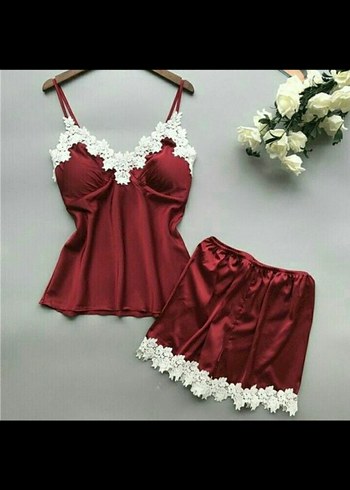 İşlemeli Sarı Mini Kadın Pijama Takımısmlxl - Görsel 2