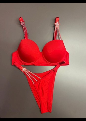 Siyah Parlak Taşlı Gotik Sütyen ve Külot Takımı - Görsel 2