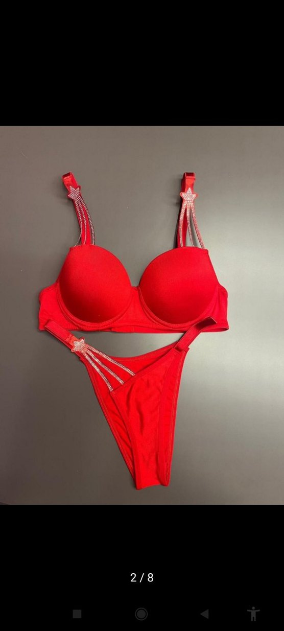 Siyah Parlak Taşlı Gotik Sütyen ve Külot Takımı - Görsel 2