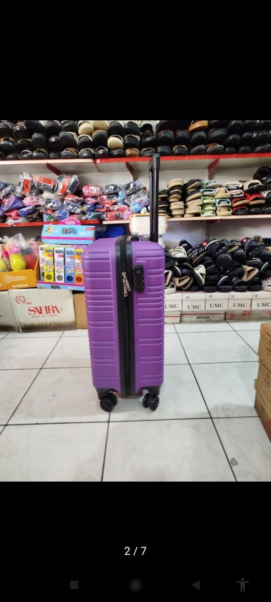 Mor Fermuarlı Erkek Valizi - Görsel 2