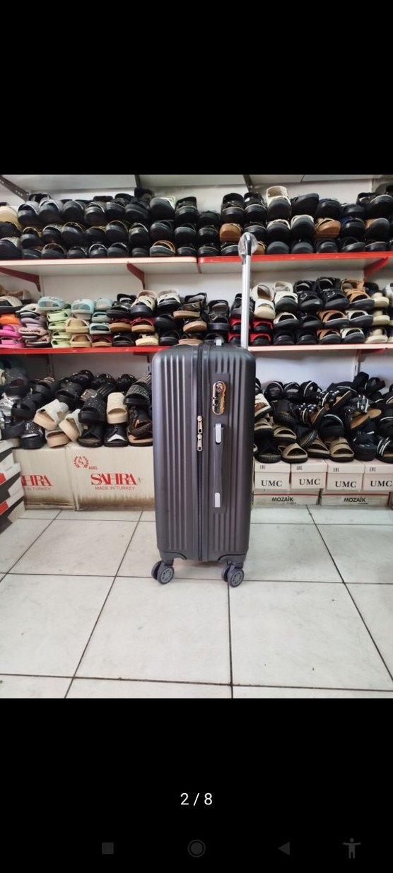 Siyah Erkek Valiz, Tokalı, Baskılı - Görsel 2