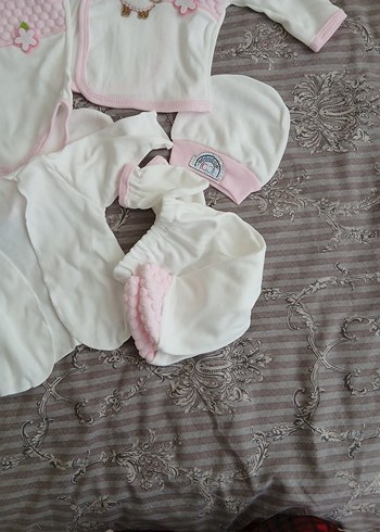 Pembe Dantelli Bebek Hastane Çıkışı Seti15 - Görsel 4