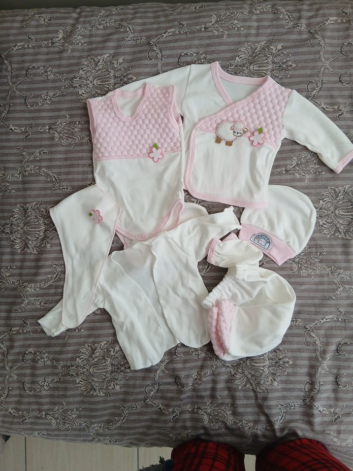 Pembe Dantelli Bebek Hastane Çıkışı Seti15 - Görsel 2