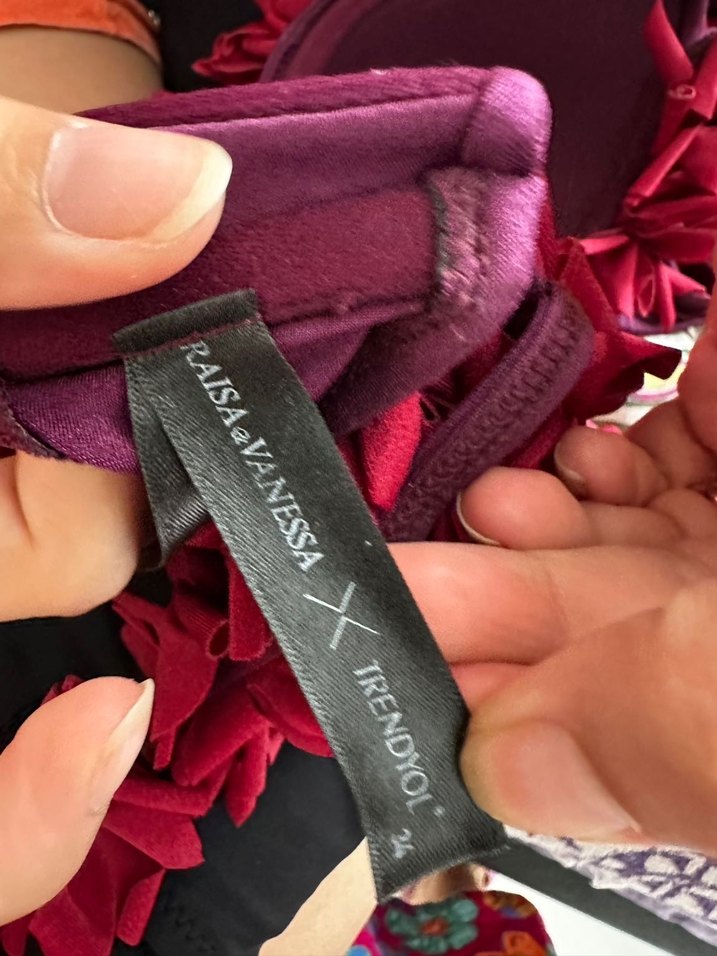 Bordo Drapeli Kadın Bikini Takımı - Görsel 3