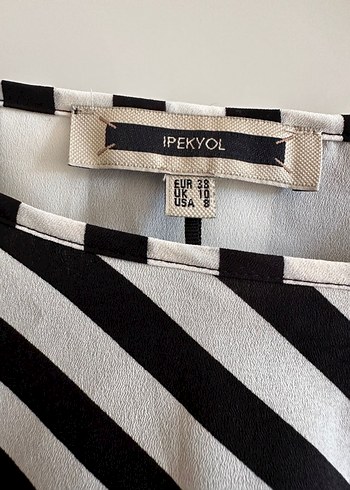 Çizgili, Piliseli, Uzun Kollu Hamile Bluzu - Görsel 2