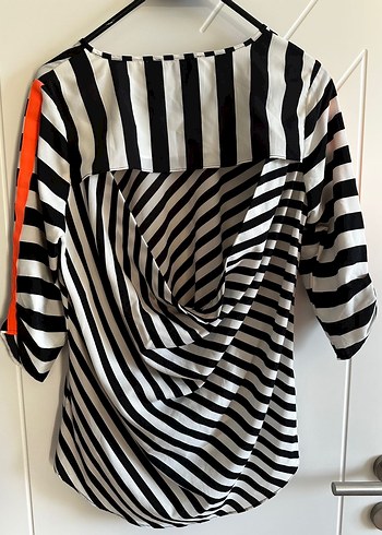 Çizgili, Piliseli, Uzun Kollu Hamile Bluzu - Görsel 3