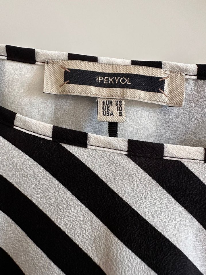 Çizgili, Piliseli, Uzun Kollu Hamile Bluzu - Görsel 2