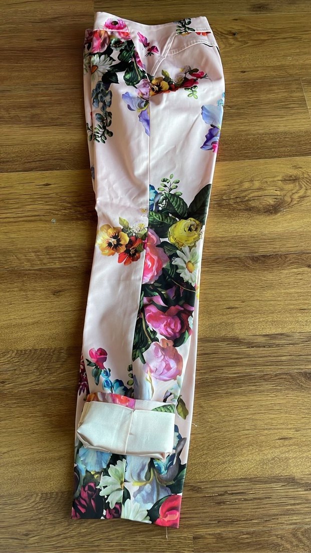 Çiçek Desenli Midi Kadın Kumaş Pantolon - Görsel 2