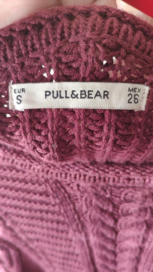 Bordo Örgü Kadın Kazak - Görsel 3