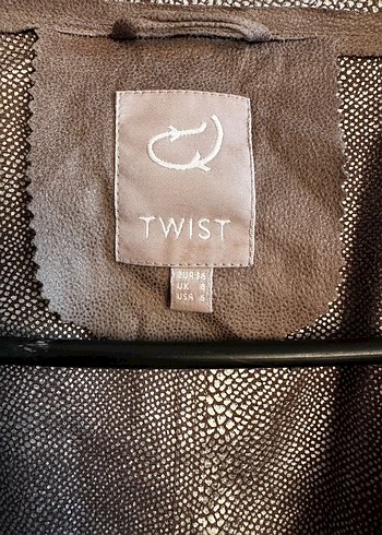 Kemerli Kahverengi Deri Kadın Ceket - Görsel 3