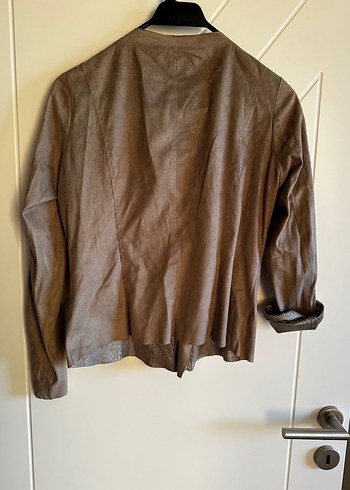Kemerli Kahverengi Deri Kadın Ceket - Görsel 4