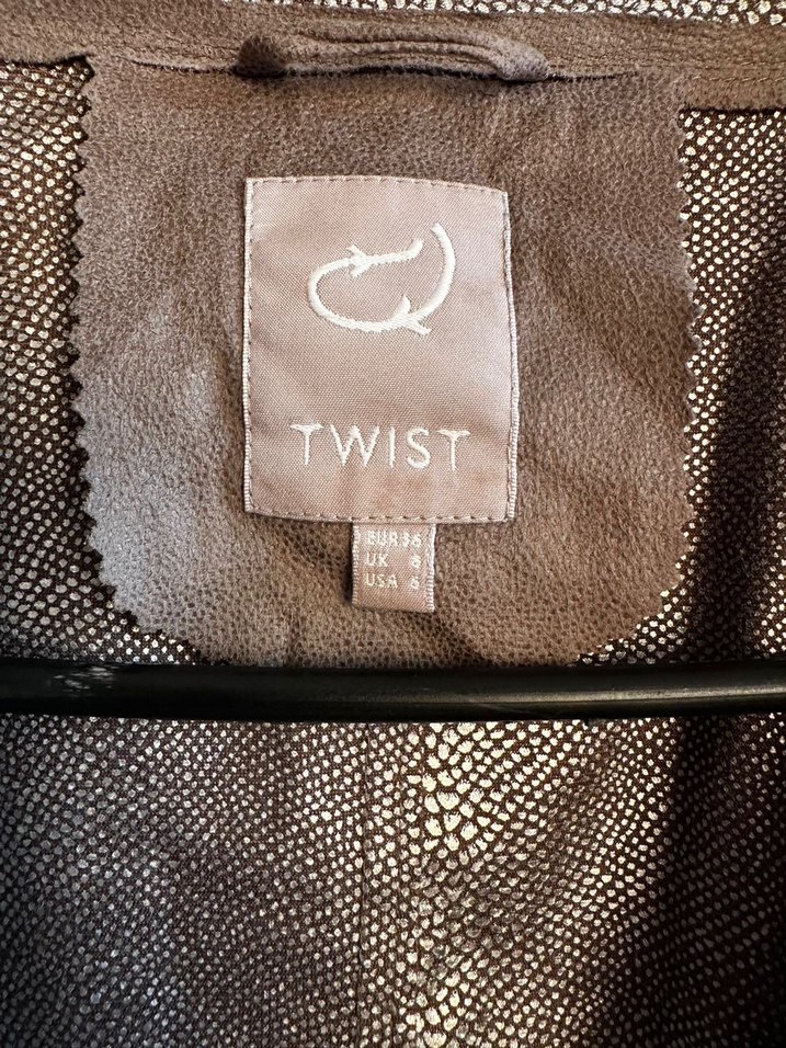 Kemerli Kahverengi Deri Kadın Ceket - Görsel 3