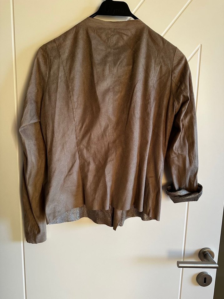 Kemerli Kahverengi Deri Kadın Ceket - Görsel 4