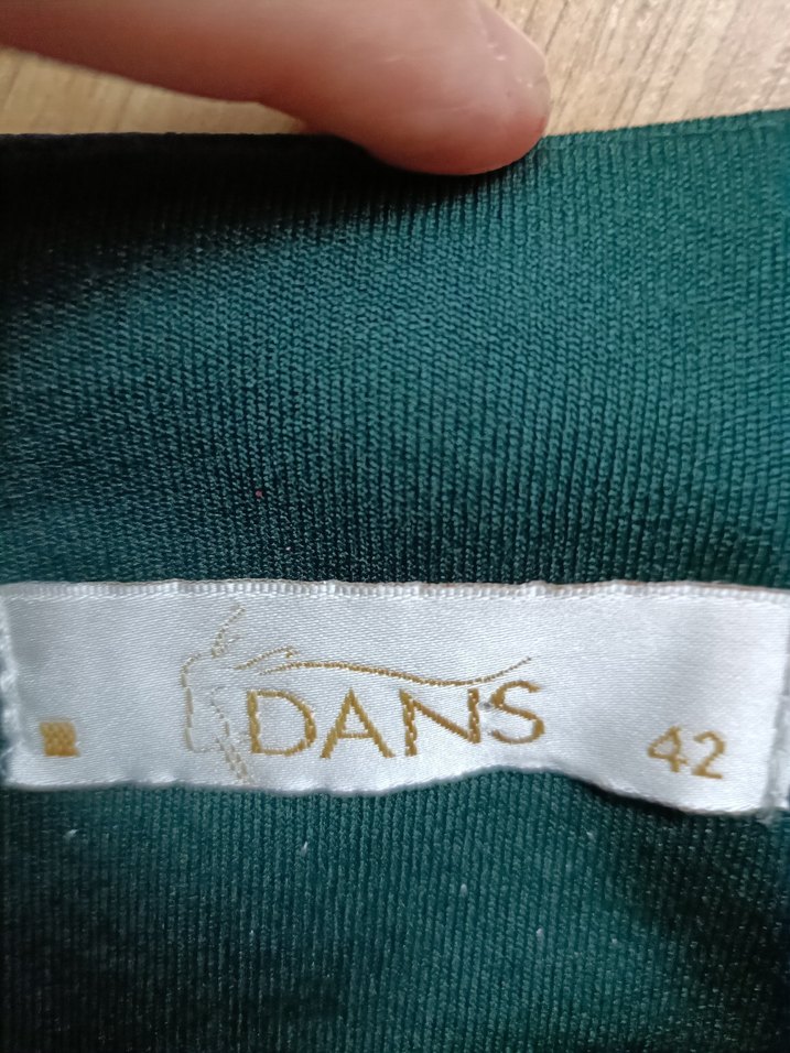 Uzun Koyu Yeşil Saten Kadın Elbise - Görsel 4