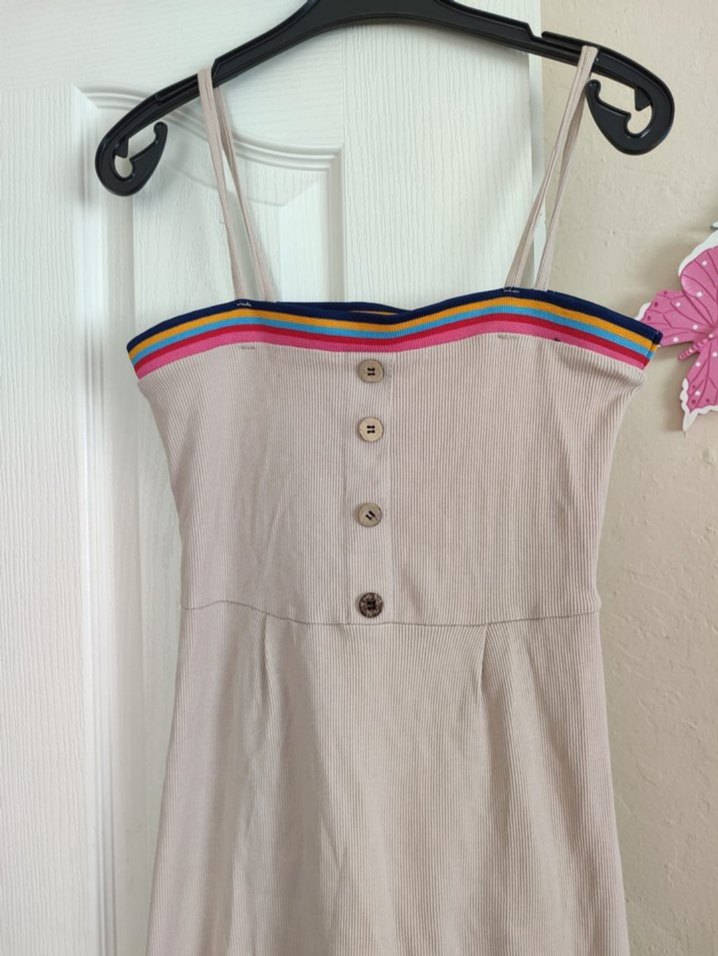 Bej  Midi Günlük Elbise - Görsel 2