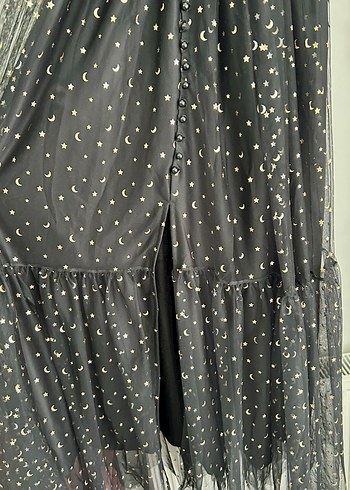 Siyah Uzun V Yaka Abiye Elbise - Görsel 3