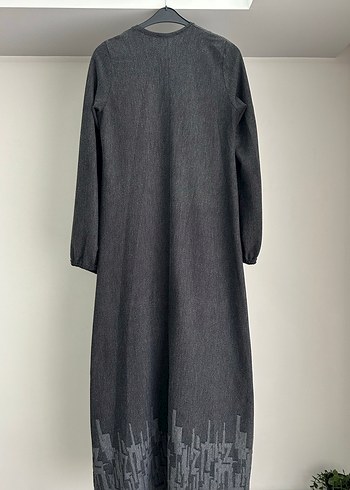 Gri Tesettür Elbise - Görsel 5