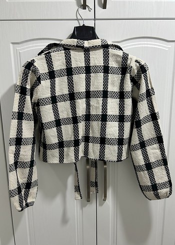 Kadın Ekoseli Crop Gömlek - Görsel 4