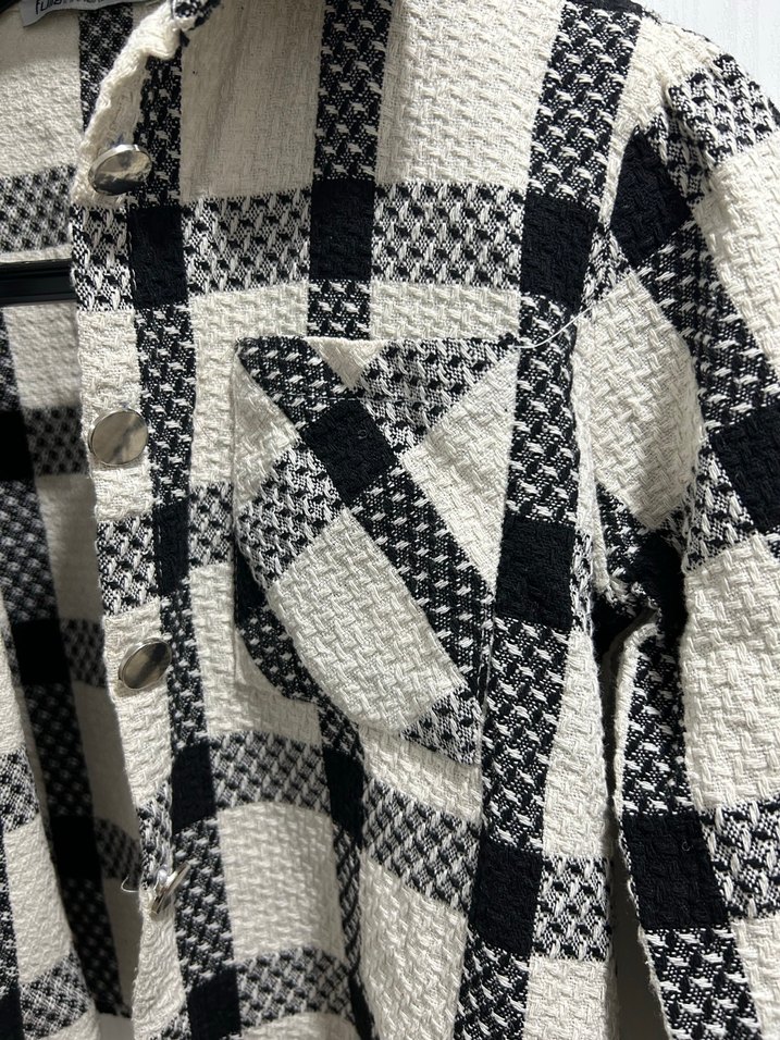 Kadın Ekoseli Crop Gömlek - Görsel 2