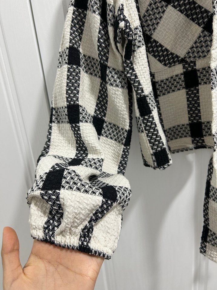 Kadın Ekoseli Crop Gömlek - Görsel 3