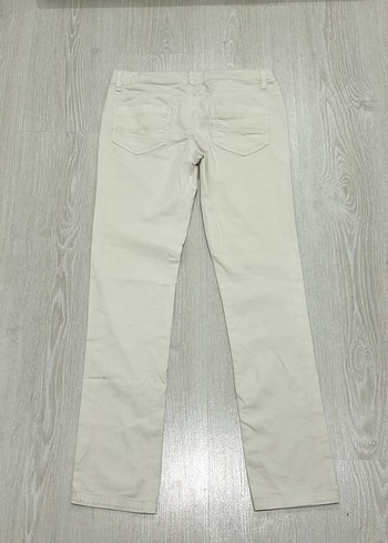 Beyaz Kadın Düşük Bel Pantolon - Görsel 5