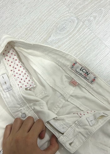 Beyaz Kadın Düşük Bel Pantolon - Görsel 4