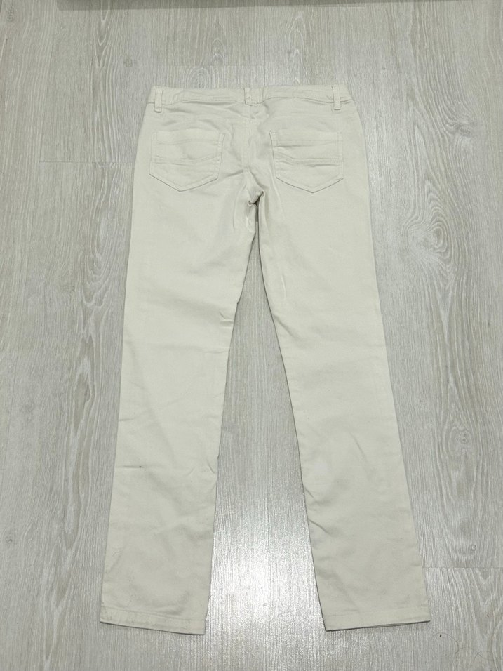 Beyaz Kadın Düşük Bel Pantolon - Görsel 5