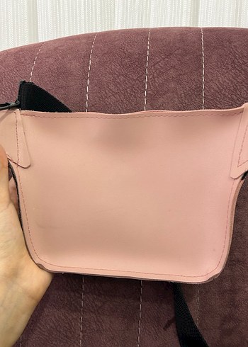 Pembe Deri Kemerli Kadın Çapraz Omuz-Bel Çanta - Görsel 3