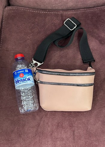 Pembe Deri Kemerli Kadın Çapraz Omuz-Bel Çanta - Görsel 6