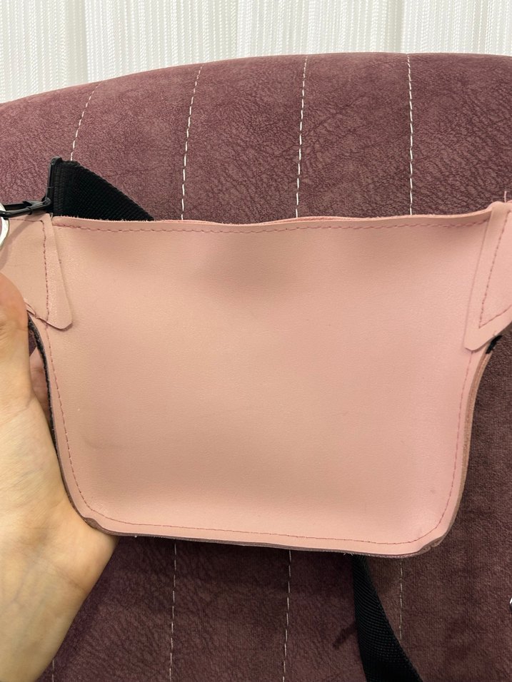 Pembe Deri Kemerli Kadın Çapraz Omuz-Bel Çanta - Görsel 3