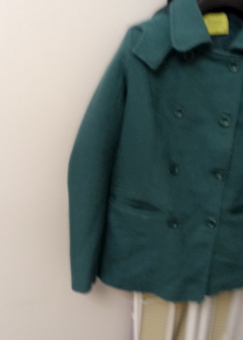 Çift Düğmeli Yeşil Kaban - Görsel 2