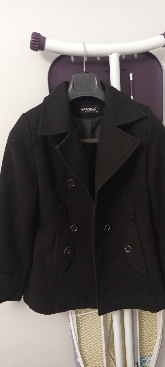 Siyah Çift Düğmeli Kaban - Görsel 2