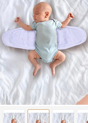 Beyaz Bebek Kundak Örtüsü - Görsel 3