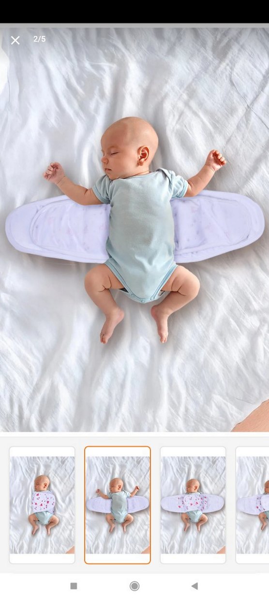 Beyaz Bebek Kundak Örtüsü - Görsel 3