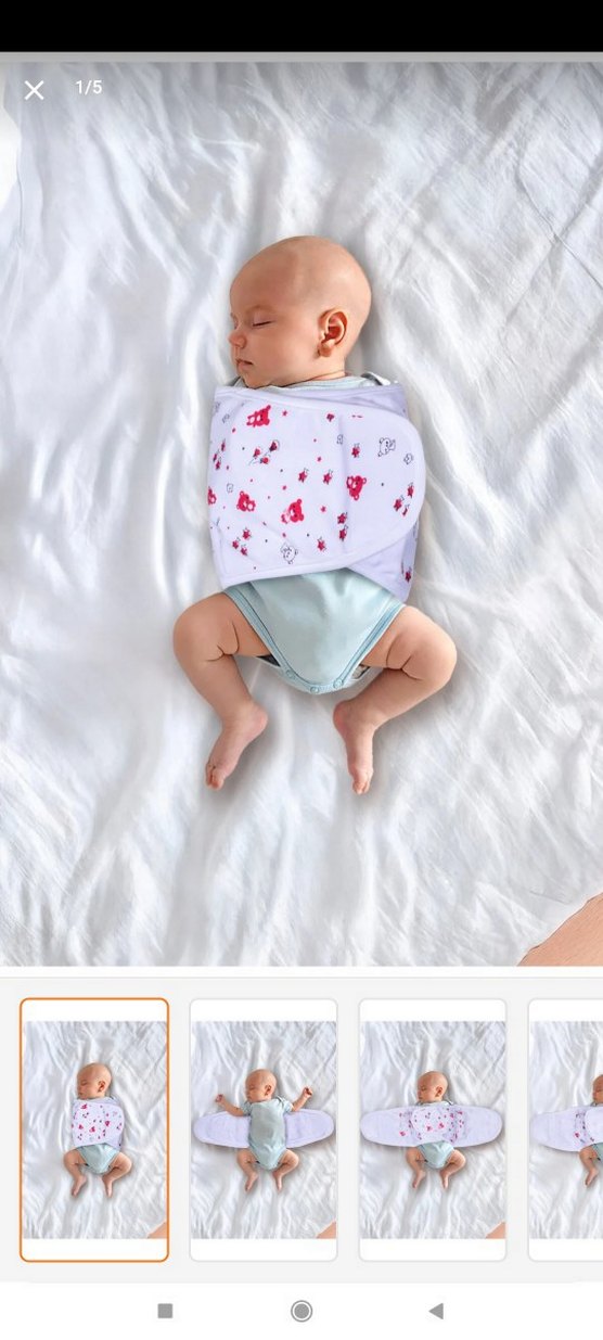 Beyaz Bebek Kundak Örtüsü - Görsel 4