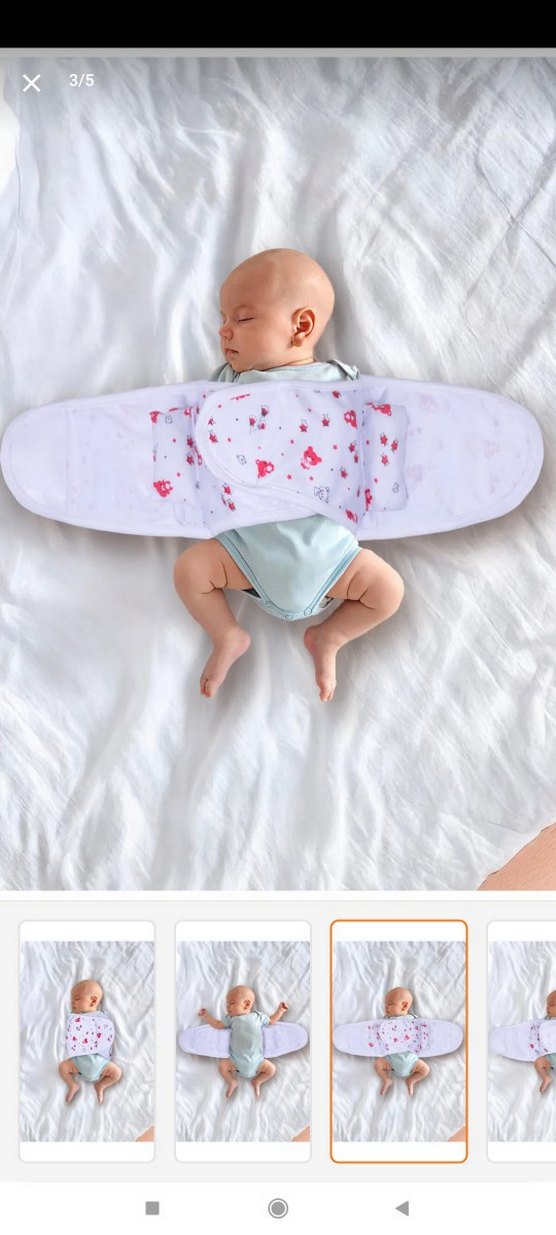 Beyaz Bebek Kundak Örtüsü - Görsel 2