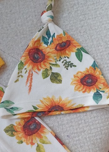 Sarı Ayçiçeği Desenli Bebek Takımı - Görsel 4