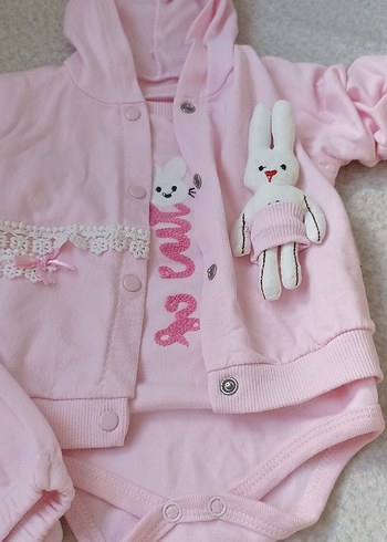 BEBEK KAPÜŞONLU TAKIM 3 PARÇA - Görsel 3
