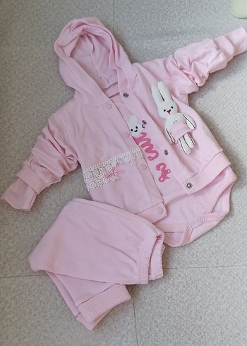 BEBEK KAPÜŞONLU TAKIM 3 PARÇA - Görsel 4