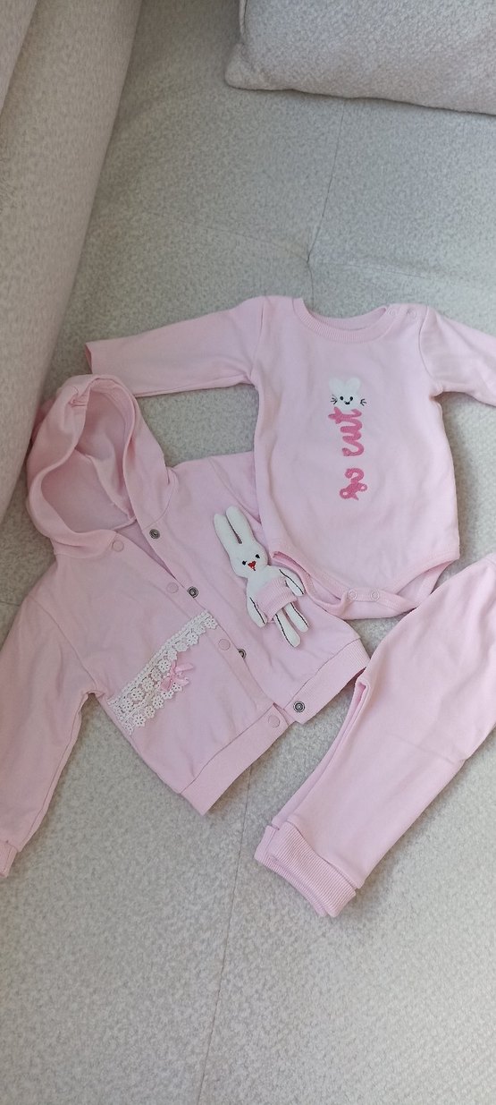 BEBEK KAPÜŞONLU TAKIM 3 PARÇA - Görsel 5