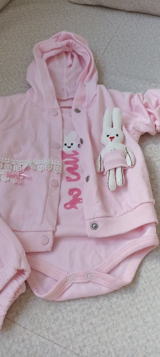 BEBEK KAPÜŞONLU TAKIM 3 PARÇA - Görsel 3