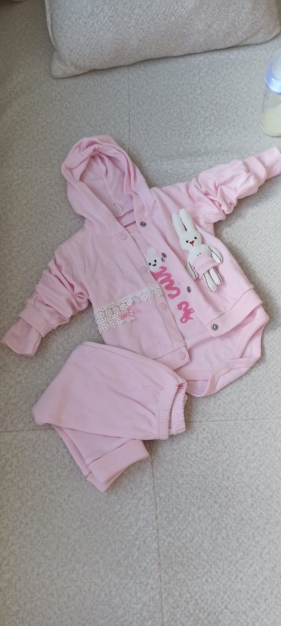 BEBEK KAPÜŞONLU TAKIM 3 PARÇA - Görsel 4