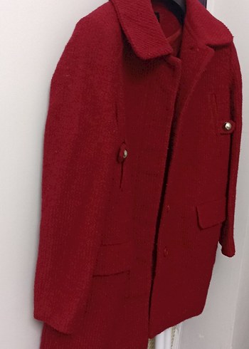 İnce dokulu kırmızı kaban - Görsel 2