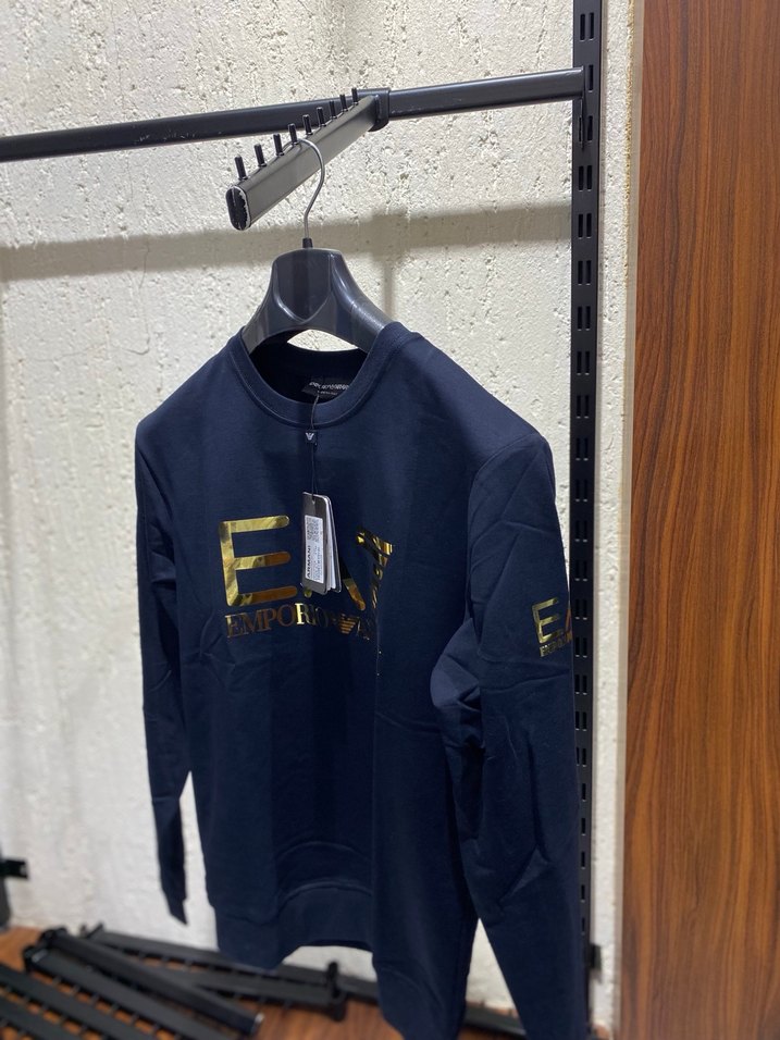 Erkek Lacivert Uzun Kollu Sweatshirt EA7 - Görsel 2