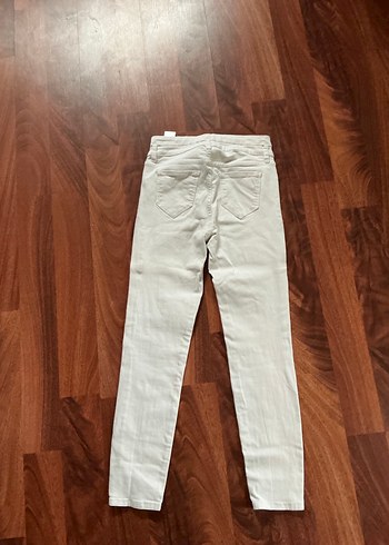 Beyaz Kadın Normal Boy Denim Pantolon - Görsel 3