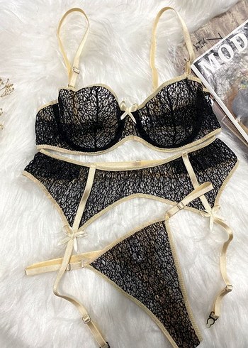 Vintage Nakışlı Siyah Mini Sütyen Takımı S ve L beden var - Görsel 5