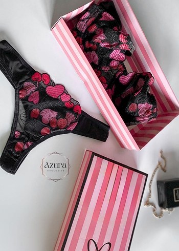 Nakışlı Pembe Siyah Goth Bralet Takım S-M-l beden - Görsel 2