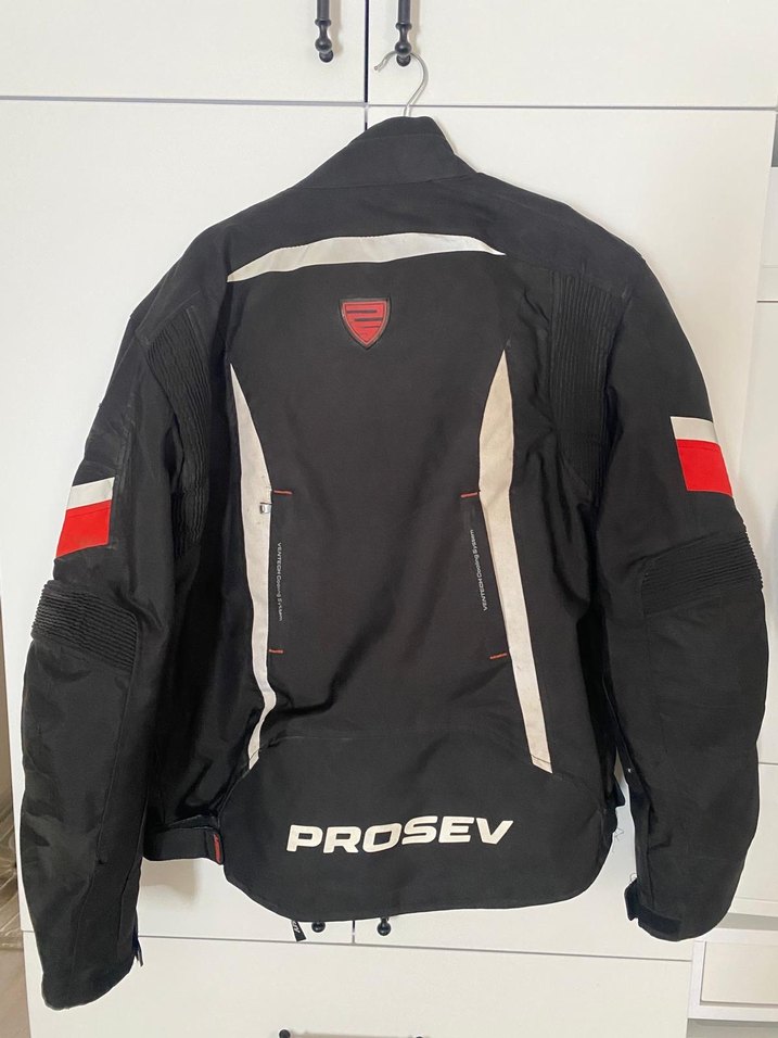 Kırmızı Biker Stil Erkek Ceket PROSEV - Görsel 3