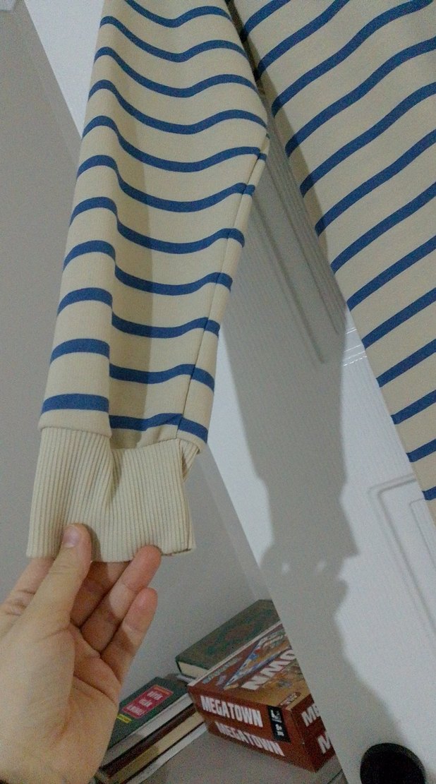 Çizgili Bej Hamile Gömlek - Görsel 2